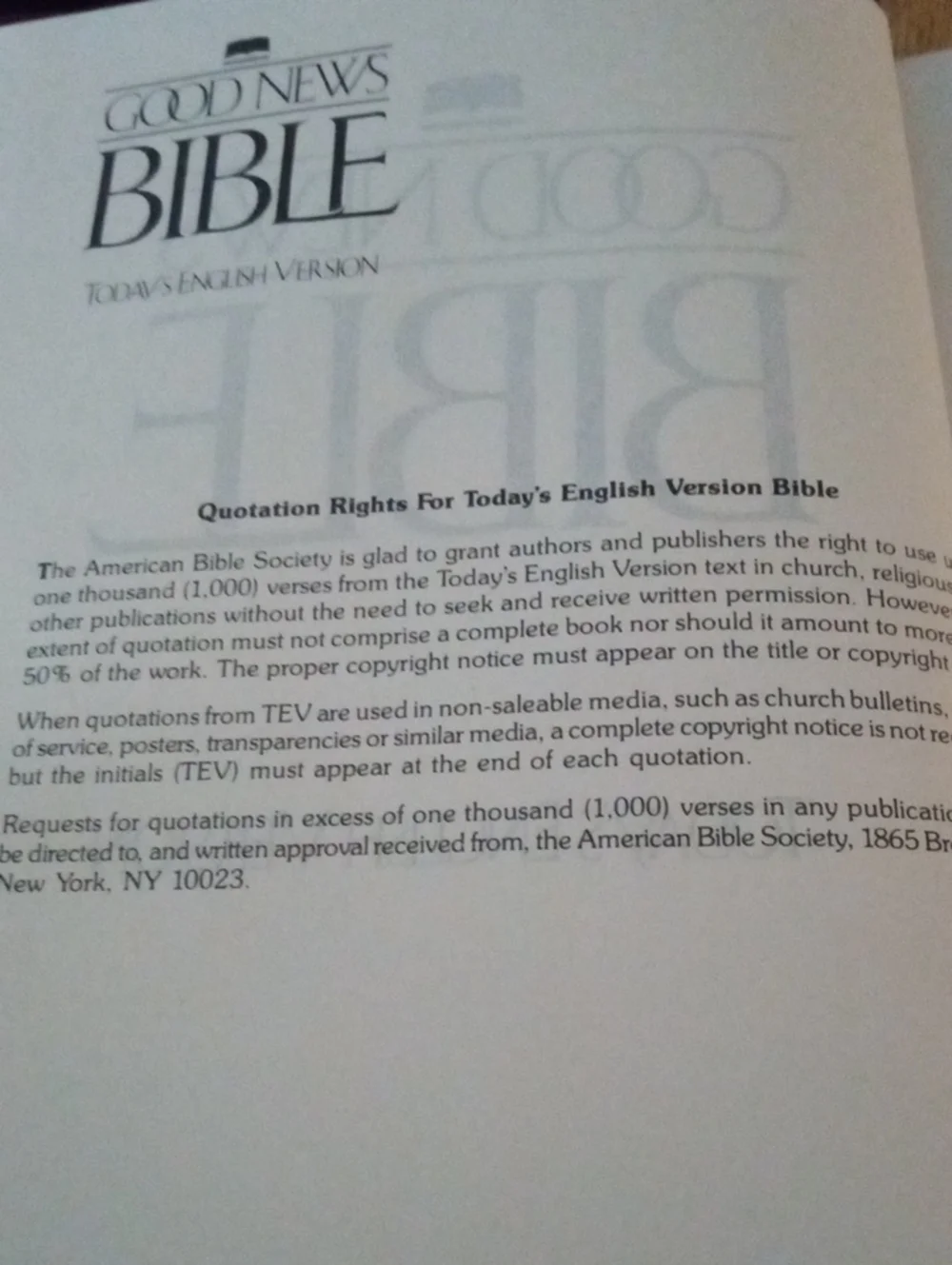 BIBLE - The Good News Bible